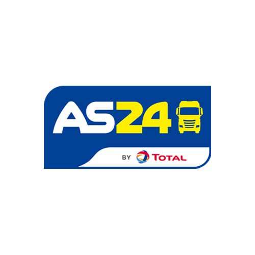 Le logo d'AS24(groupe Total), société de services et de distribution de carburants pour les professsionnles. Il s'agit d'une référence client d'Antoine Chadufau.