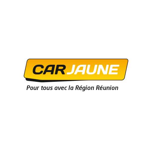 Le logo de Car Jaune, le service de transport en commun de La Réunion. C'est une référence conseil en communication d'Antoine Chadufau.