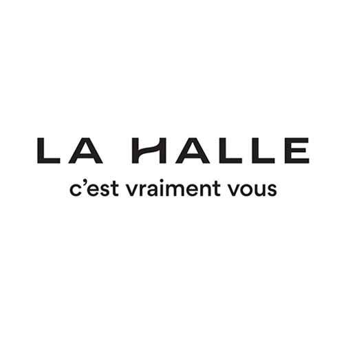 Le logo de l'enseigne de mode La Halle. Il s'agit d'une référence conseil en communication d'Antoine Chadufau.