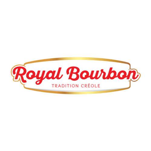 Le logo de la marque réunionnaise de produits préparés Royal Bourbon. Il s'agit d'une référence newbiz d'Antoine Chadufau pour Imagecorp.