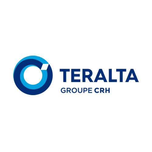 Le logo de Teralta du groupe CRH, société spécialiste du béton et du BTP. Il s'agit d'une référence en branding - packaging et conseil en communication d'Antoine Chadufau.