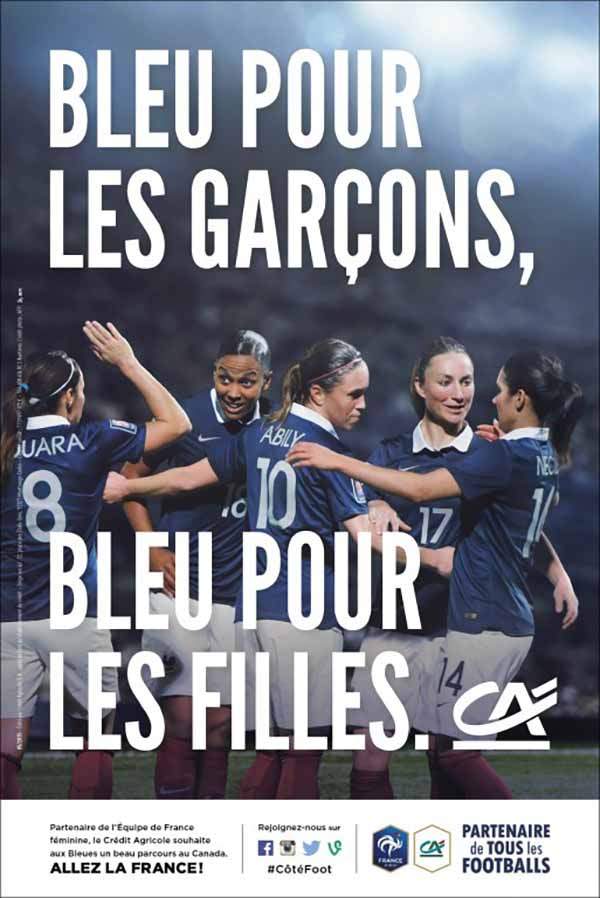 Campagne publicitaire du Crédit Agricole, partenaire de l'équipe de France de football féminin