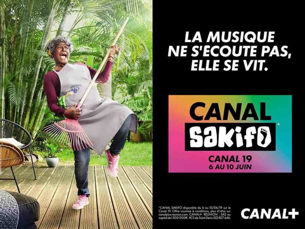 Campagne d'affichage publicitaire de Canal+ Réunion pour Canal Sakifo à La Réunion en 2019