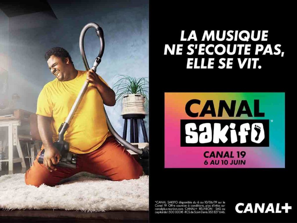 Campagne d'affichage publicitaire de Canal+ Réunion pour Canal Sakifo à La Réunion en 2019